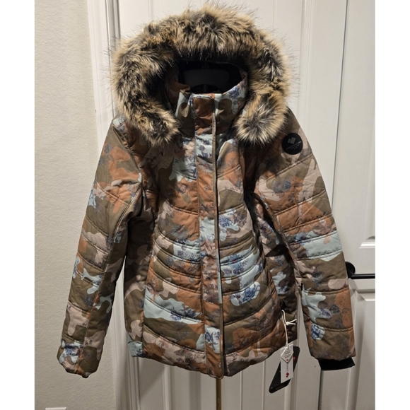 Obermeyer Tuscany Vintage Camo Floral Coat Jacket Womens 12 Large New - Picture 4 of 13